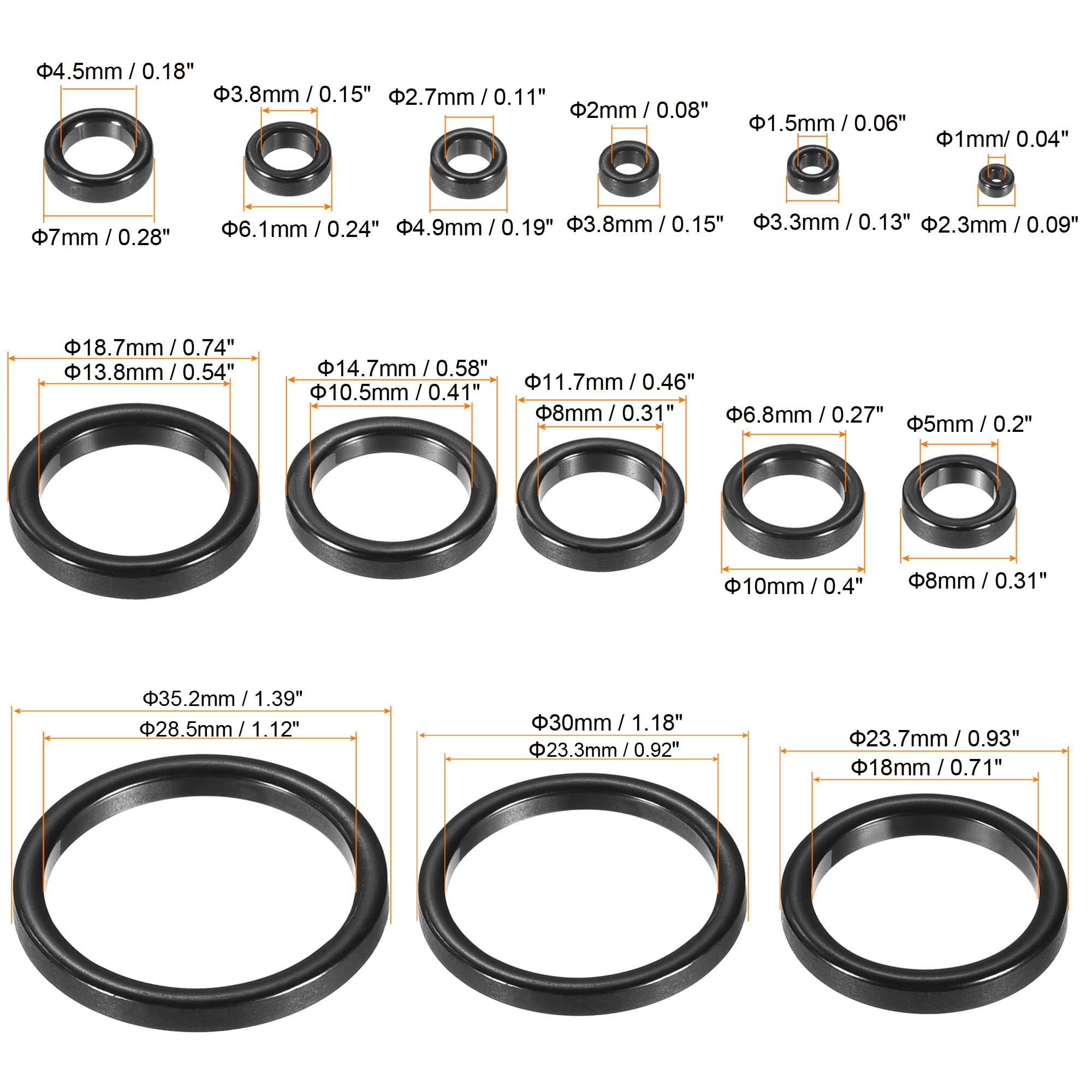 PATIKIL 1-28.5mm Fishing Rod Repair Kit, 14 Pack Ceramic Guide Ring for Saltwater Freshwater Fishing