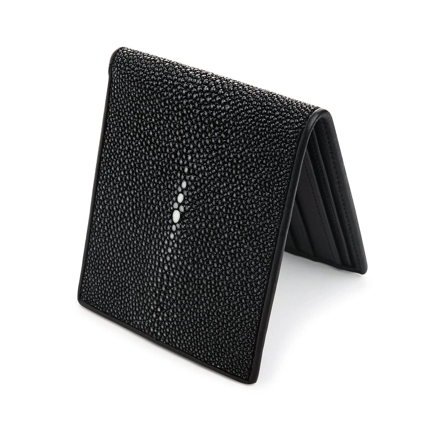 Black Polished Stingray Wallet Medium