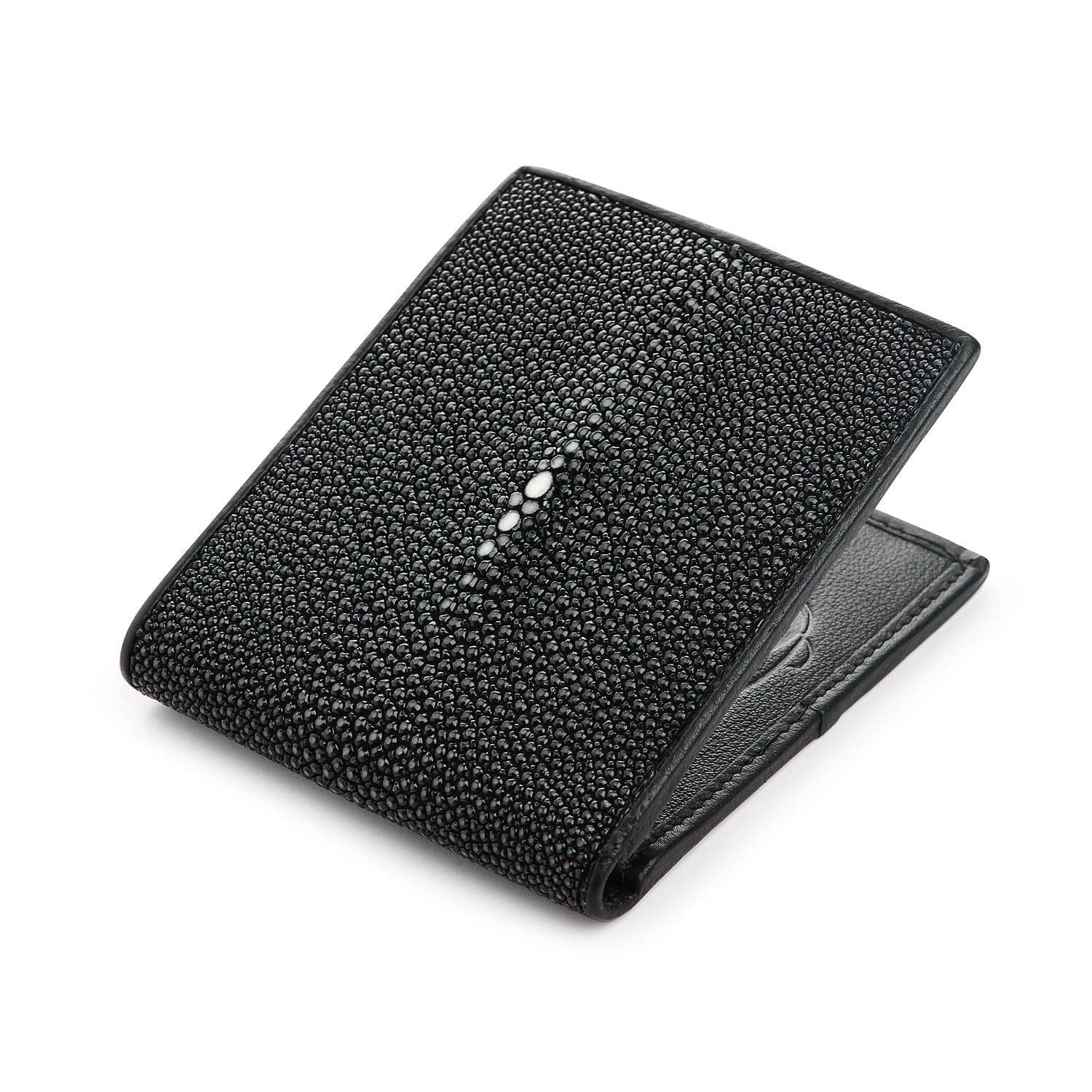 Black Polished Stingray Wallet Medium