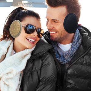 6 Pieces Unisex Ear Muffs Cold Winter Knit Earmuffs Fur Foldable Behind The Head Ear Warmer with Adjustable Wrap for Women Men Girls Valentine's Day Present