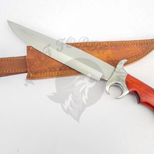 wolf forge art Handmade American Hunting Bowie knife stainless steel Best Hunting Knives For Outdoors Camping survival knife With Leather Sheath