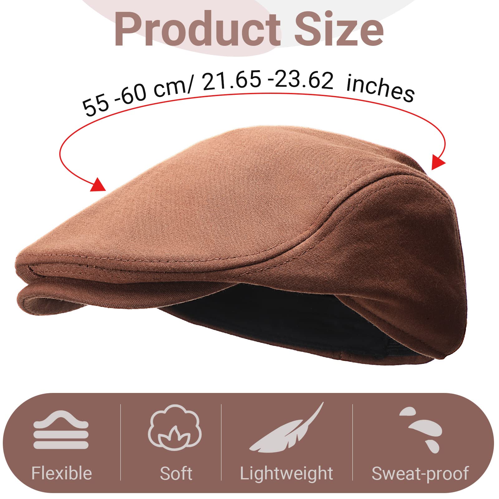 8 Pcs Newsboy Hats for Men Cotton Flat Cap Lvy Gatsby Newsboy Hat Scally Cap Irish Hat Winter Beret Hat Cabbie for Men Father Grandfather Lovers Gifts