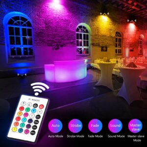 Wireless Rechargeable Stage Par Light - OPPSK RGBW 4 in 1 Battery Powered Stage Lights by Remote and DMX Control for Christmas DJ Live Show Wedding Party Event Church Stage Lighting