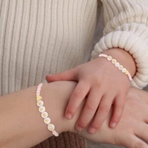 Lanqueen Cute Crystal Matching Beads Bracelet for Mother & Daughter/Big Sister & Little Sister/Aunt & Niece Mothers Day Gifts for Mother/Daughter/Aunt/Niece, Plastic, Cubic Zirconia