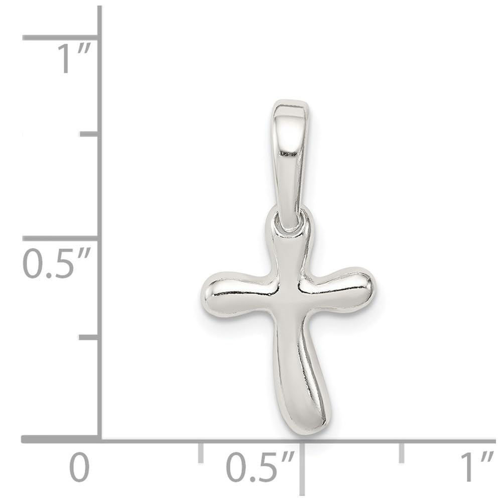 Auriga Fine Jewelry 925 Sterling Silver Tiny Freeform Cross Pendant, (L- 23 mm, W- 12 mm) Gift for Women