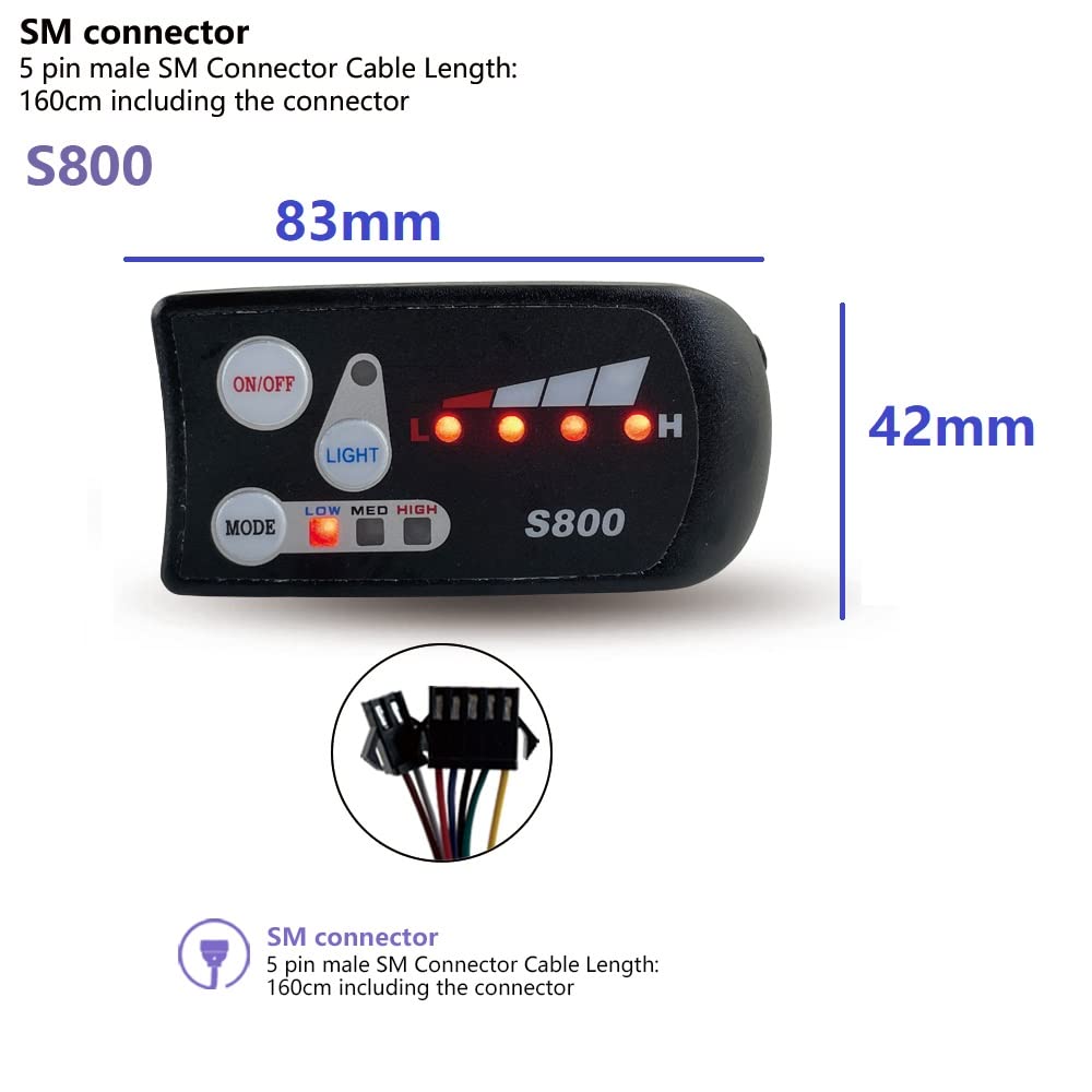 通用 Ebike Parts JN Control System with JN 30A Controller/JN LED S800 Display/Thumb Throttle/PAS/E brakeFor Electric Bike Conversion Kit