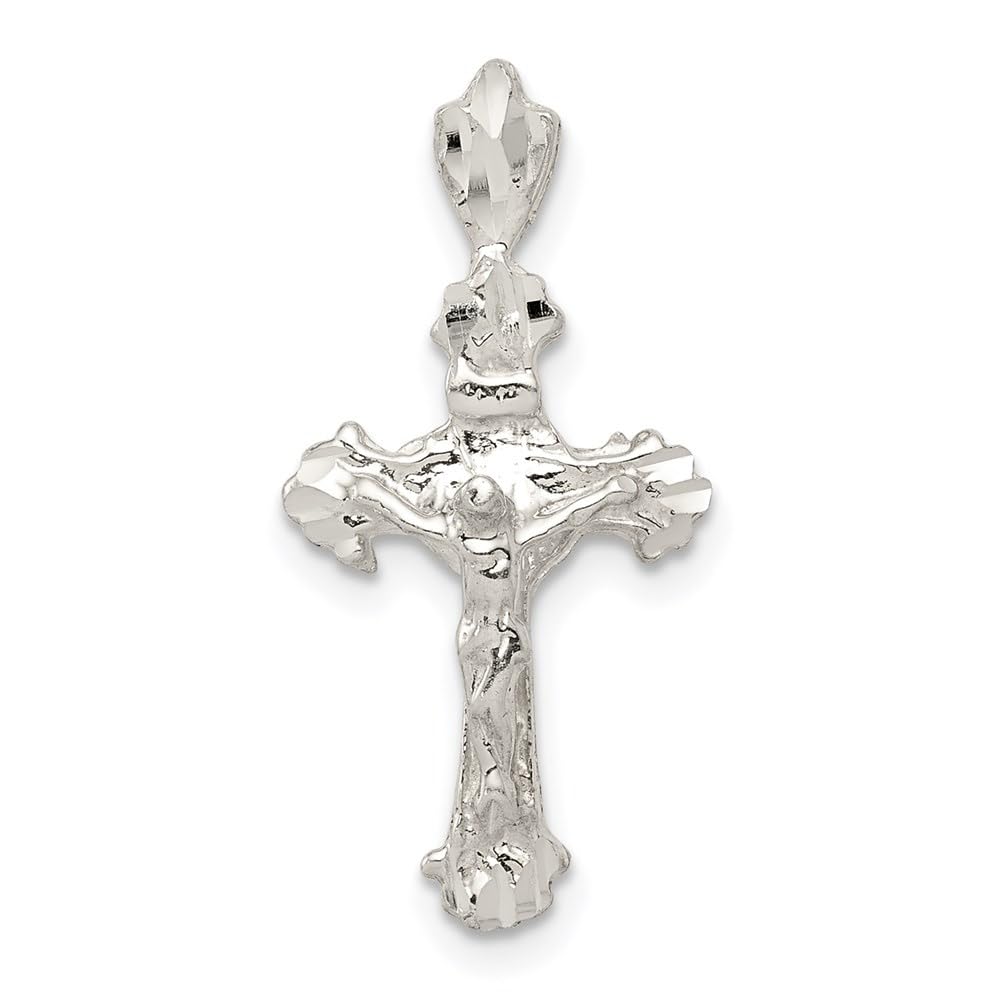 Auriga Fine Jewelry 925 Sterling Silver INRI Crucifix Cross Pendant (L- 28 mm, W- 14 mm) Gift for Women