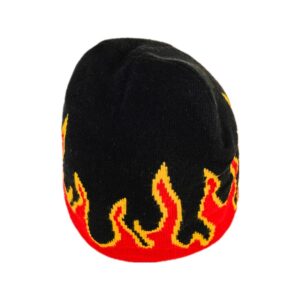 SWANOWING Casual Flame Beanie Fall Winter for Men & Women Warm Hip Hop Design Knit Skull Caps Fashion Red