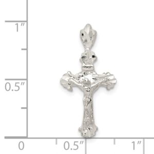 Auriga Fine Jewelry 925 Sterling Silver INRI Crucifix Cross Pendant (L- 28 mm, W- 14 mm) Gift for Women