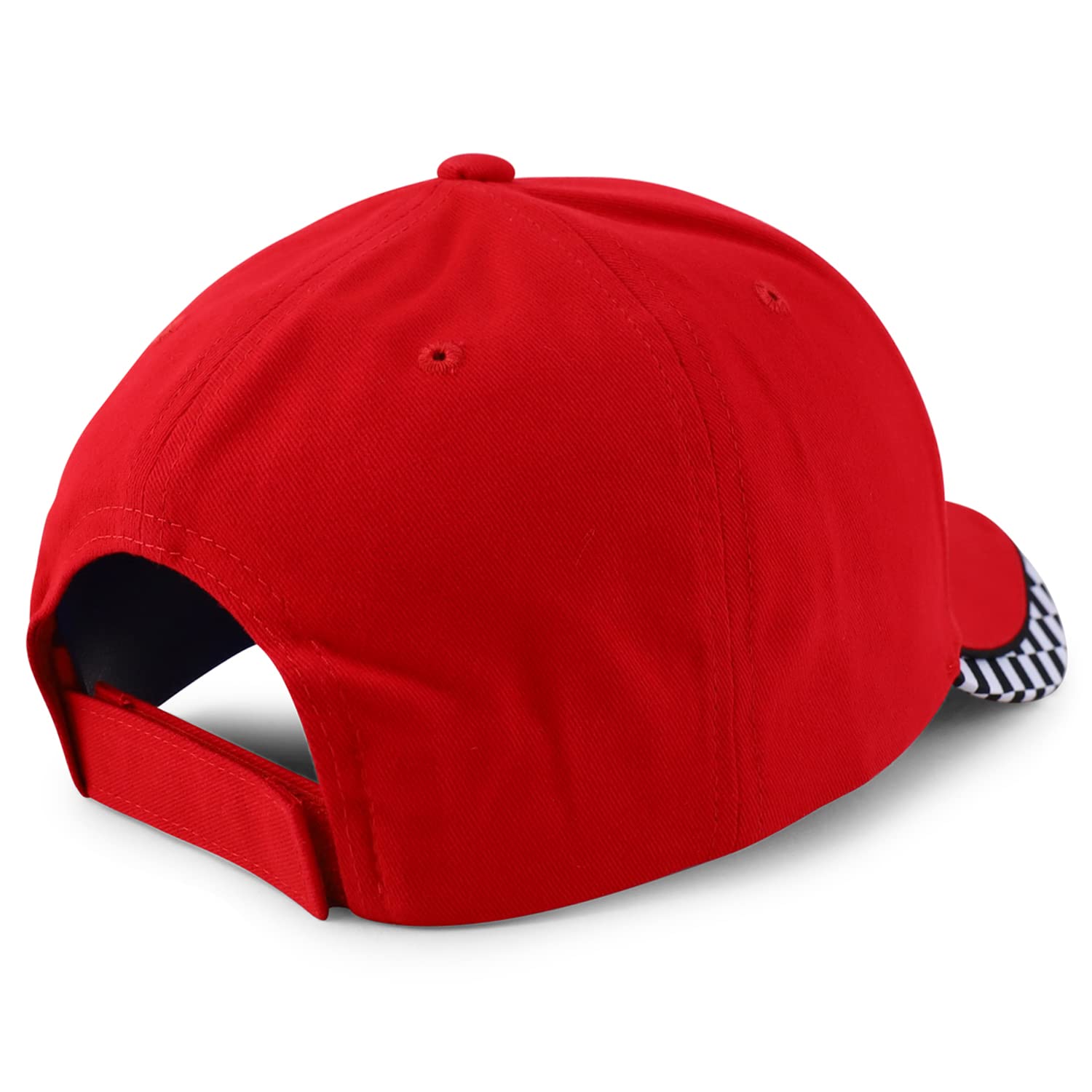 Armycrew Racing Flag Designed Bill Structured Baseball Cap - Red