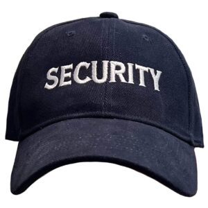 3C Products Navy Blue Security Cap w/White Security Embroidered Logo 6 Panels Hat