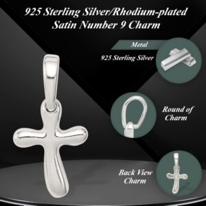 Auriga Fine Jewelry 925 Sterling Silver Tiny Freeform Cross Pendant, (L- 23 mm, W- 12 mm) Gift for Women