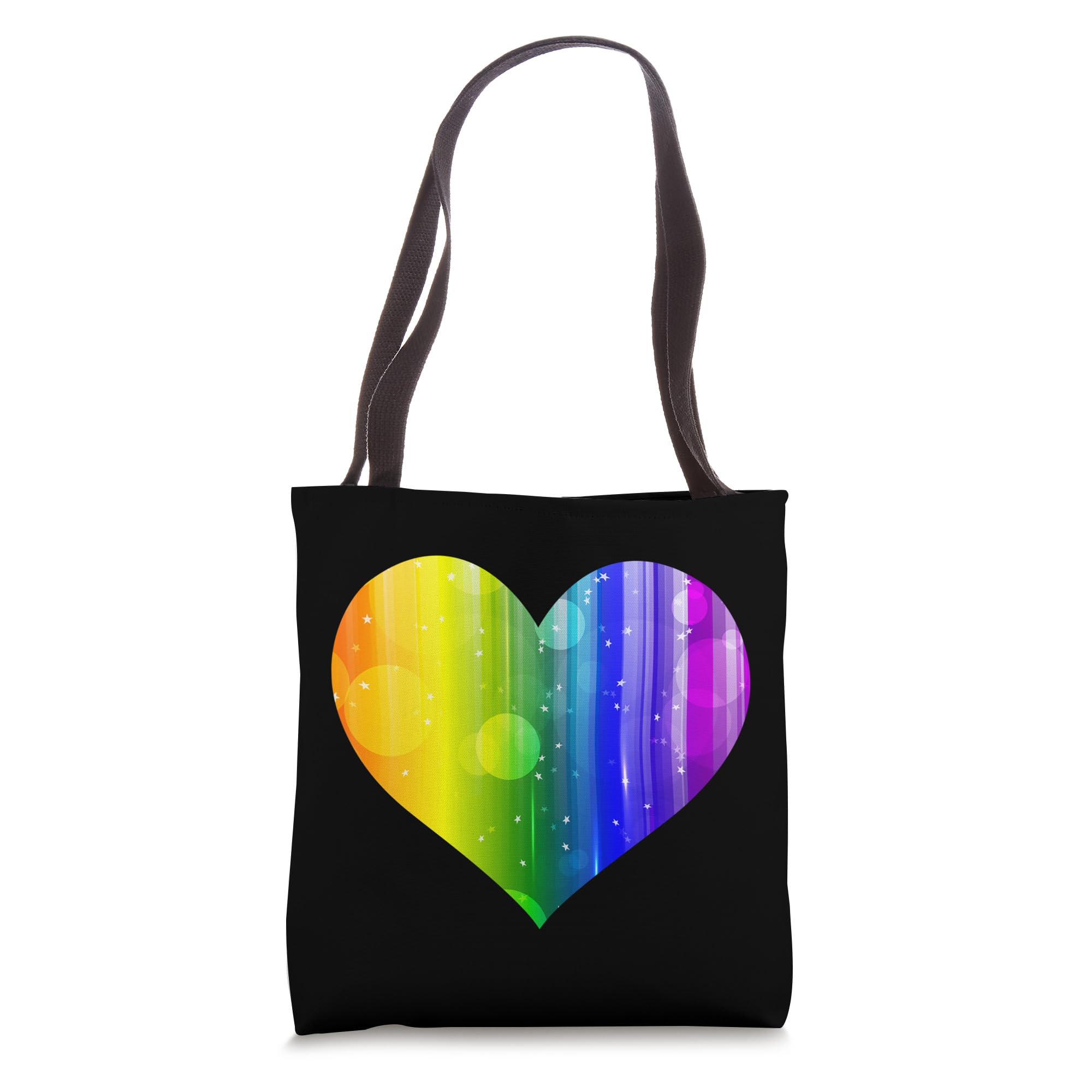 Celestial Rainbow Heart Tote Bag