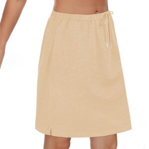 Womens Golf Skirt Athletic Skort Stretchy Knee Length Tennis Skirt with Pockets Plus Size Skorts Skirts for Women Khaki Medium