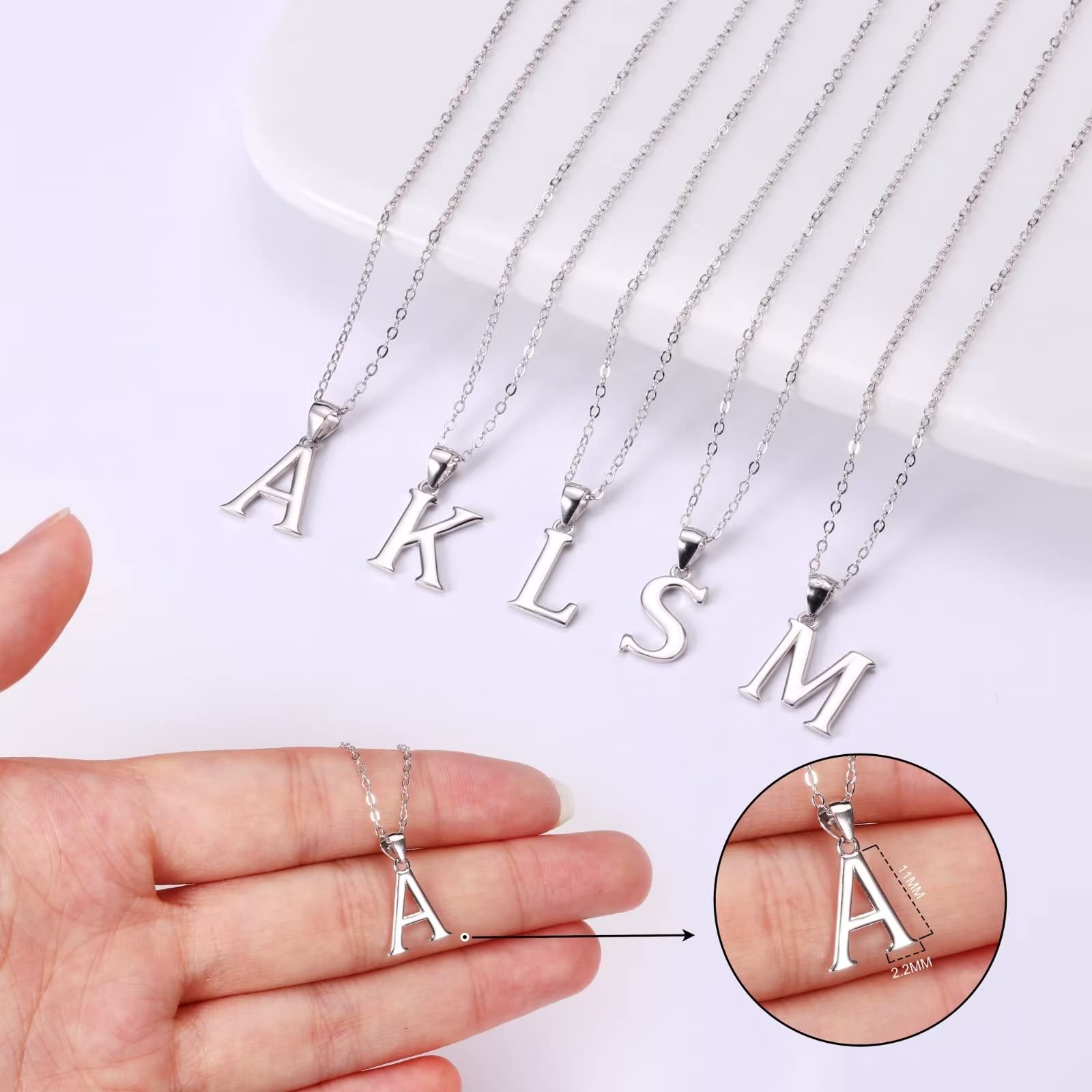 Hidepoo Sterling Silver Initial Necklaces for Women, Dainty Silver Initial Necklaces for Women Personalized Letter J Pendant Initial Necklaces Silver Initial Necklaces for Women Gifts Jewelry