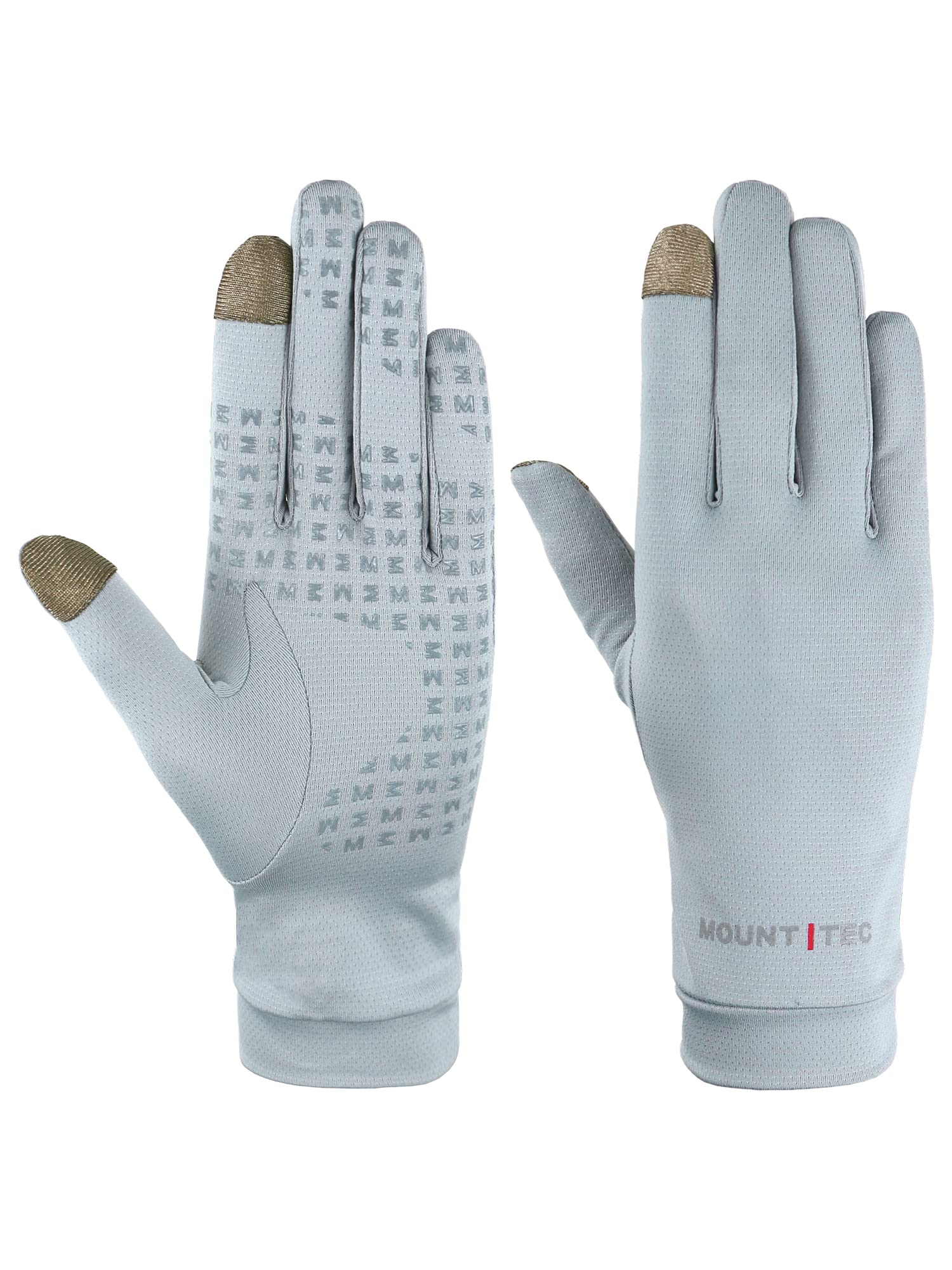 MOUNT TEC Unisex UV Protective Gloves UPF 50+ Cool Breathable Finger Tip Touch Screen Sunblock Glove for Sailing Golfing Boating Fishing Hiking Adventuring Outdoors (Grey, L)