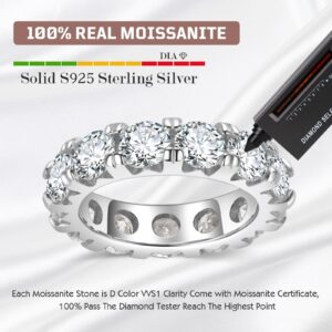 SecreTalk 6.5ct Moissanite Engagement Promise Ring for Women - Diamond Wedding Band 925 Sterling Silver D Color VVS with Certificate of Authenticity (8)