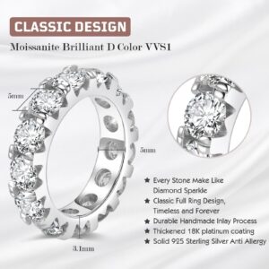 SecreTalk 6.5ct Moissanite Engagement Promise Ring for Women - Diamond Wedding Band 925 Sterling Silver D Color VVS with Certificate of Authenticity (8)