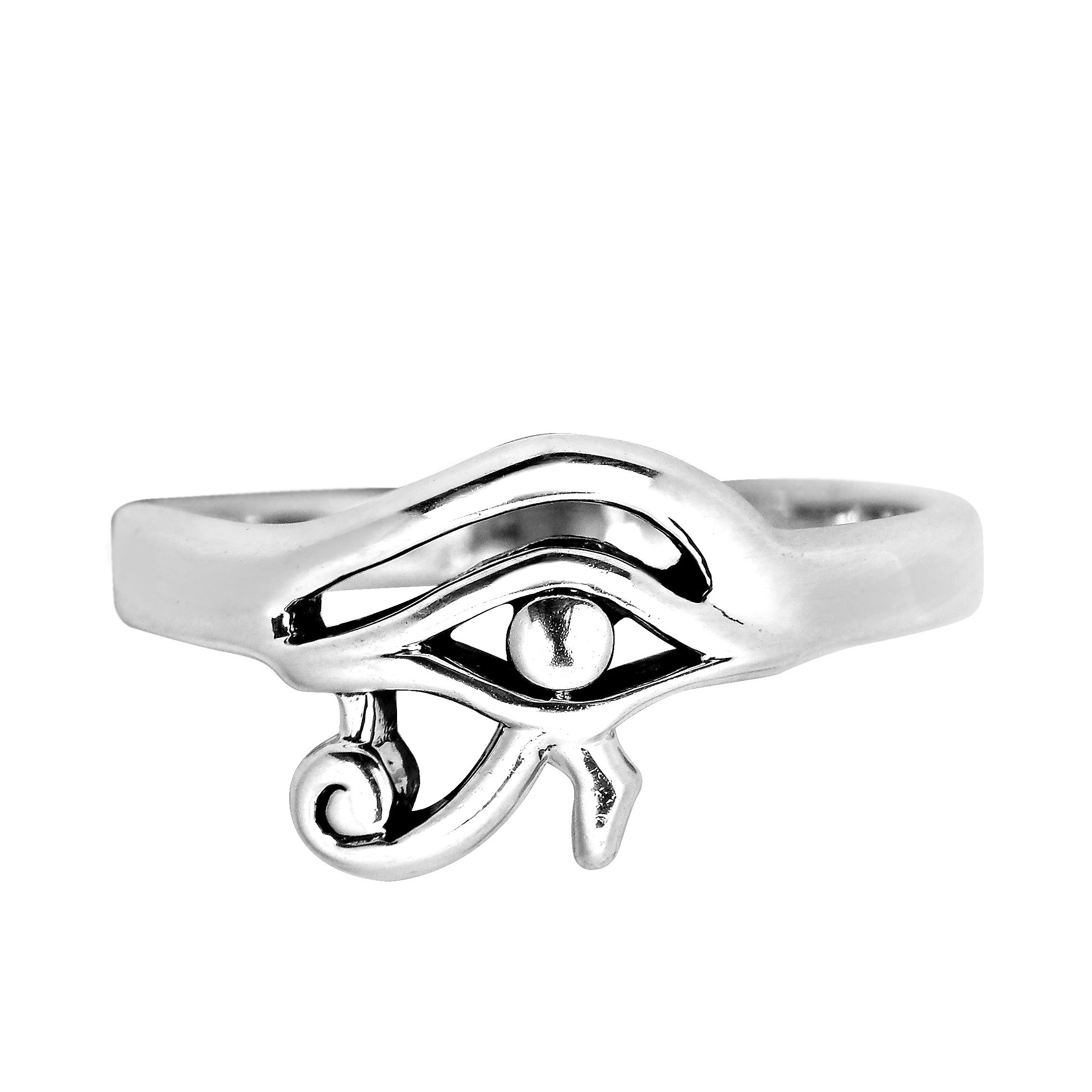 AeraVida Everyday Egyptian Eye of Horus .925 Sterling Silver Ring | Sterling Silver Rings Set Size 5-11 | Sterling Silver Rings for Women | Horus Rings for Women (11)