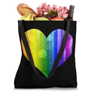 Celestial Rainbow Heart Tote Bag