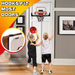 SUPER JOY Mini Indoor Basketball Hoop Over The Door Basketball Hoop with Audio Scoreboard and Batteries | Door Room Basketball Hoop Office Basketball Hoop Bedroom Basketball Hoop for Kids & Adults