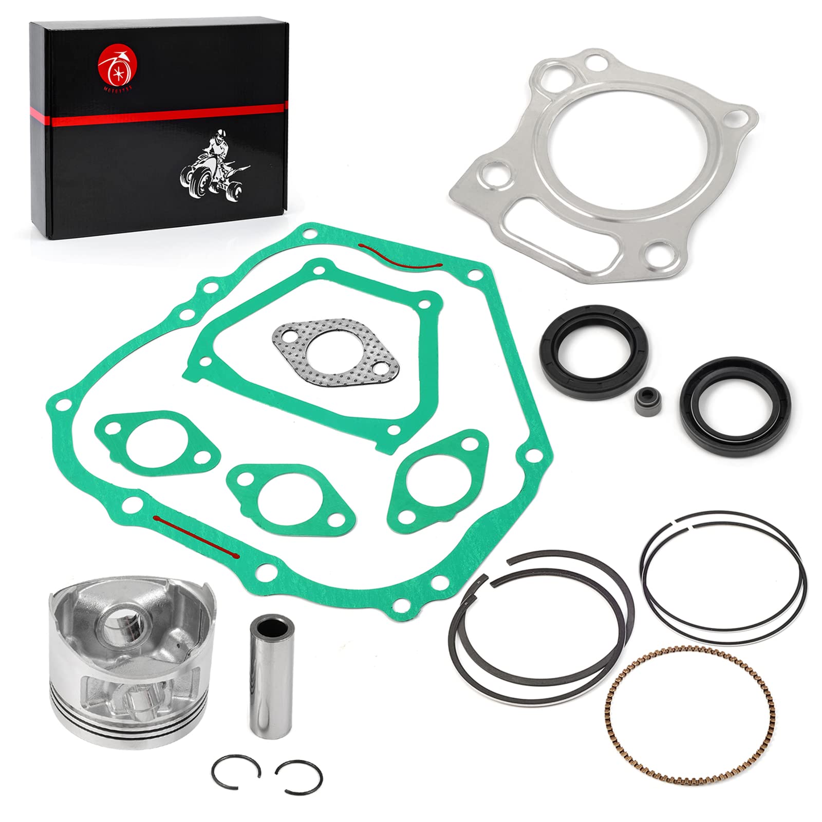 301cc Piston & Ring and Gasket Seal Engine Rebuild Kit STD Compatible with Yamaha Golf Cart G11 G16 G20 1996-2002