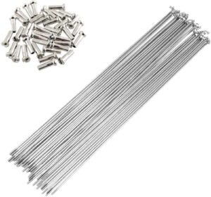 kerjio 36pcs bicycle 10g spokes road spokes with nipples silver bicycle spokes 170mm