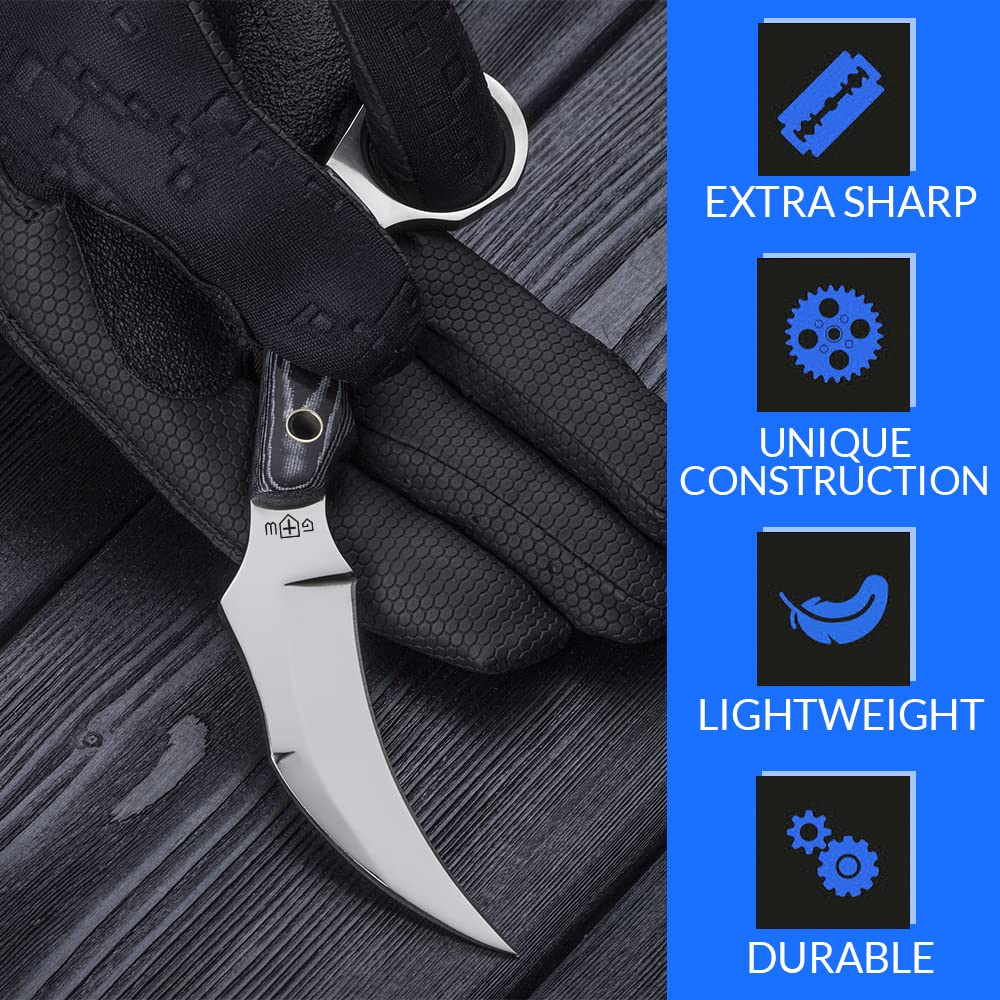 Bundle of 2 Items - Pocket Folding Knife - Military Style - Pocket Knife - Tactical Knife - Camping Knives - CSGO Karambits for Men and Women - Best for Hiking Survival Hunting Fishing