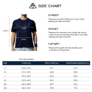 Haimont Men's Shirts Short Sleeve Dry Fit Moisture Wicking Workout Gym Tees, Mesh Performance T-Shirts, Navy, XXL