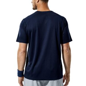 Haimont Men's Shirts Short Sleeve Dry Fit Moisture Wicking Workout Gym Tees, Mesh Performance T-Shirts, Navy, XXL