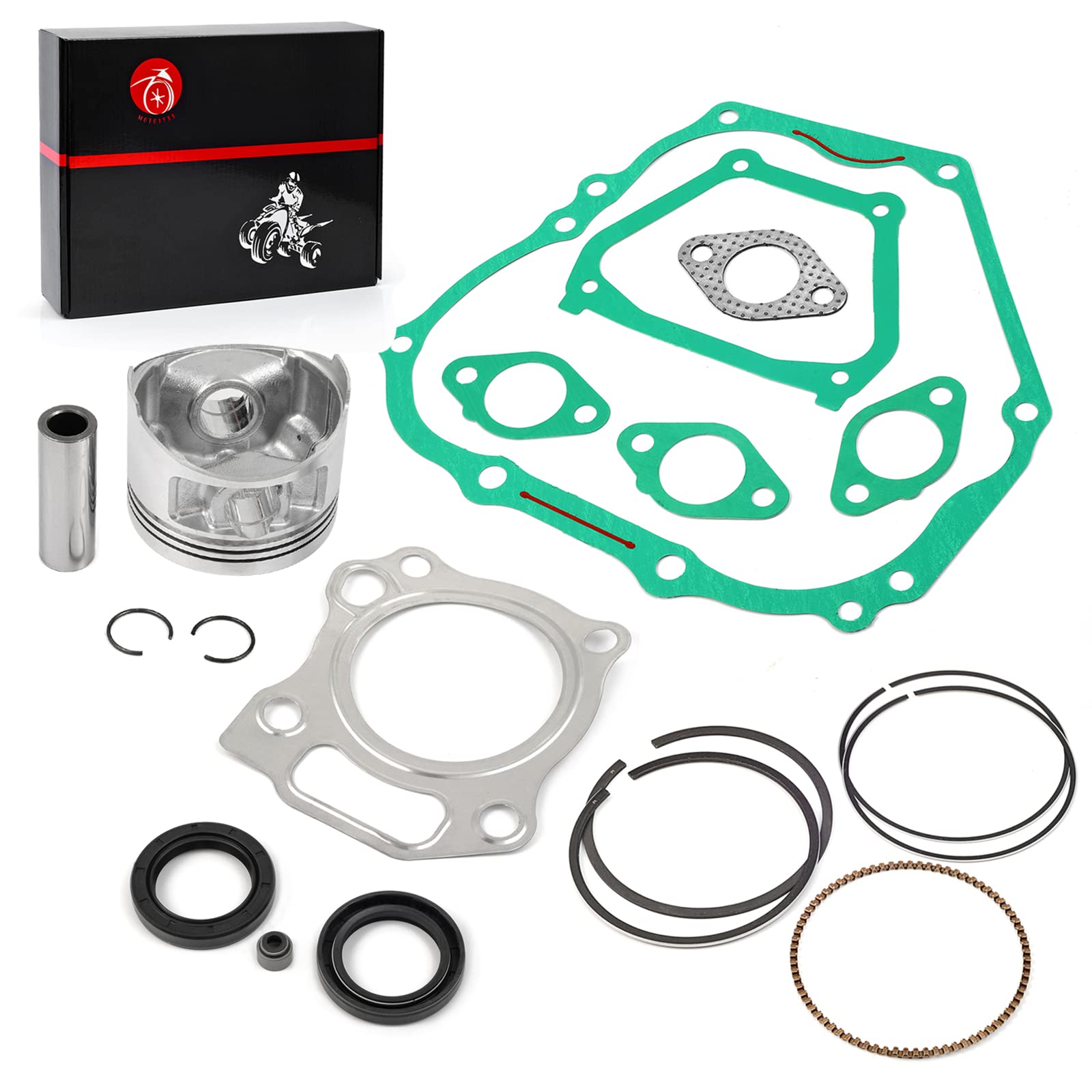 301cc Piston & Ring and Gasket Seal Engine Rebuild Kit STD Compatible with Yamaha Golf Cart G11 G16 G20 1996-2002