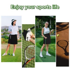 Womens Golf Skirt Athletic Skort Stretchy Knee Length Tennis Skirt with Pockets Plus Size Skorts Skirts for Women Khaki Medium