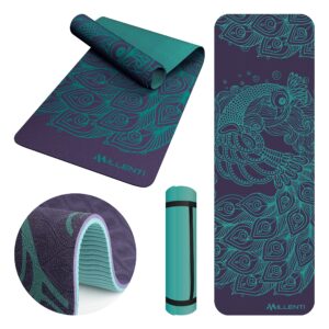 millenti premium yoga mat 6mm non-slip exercise & fitness mat with carry strap for all types of yoga & floor workouts, all-purpose suede & textured tpe yoga mat, teal ymb05bltl