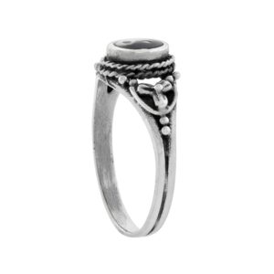 Dainty 5/16 inch Sterling Silver Yin Yang Ring for Women & Teens Flower Sides Size 5