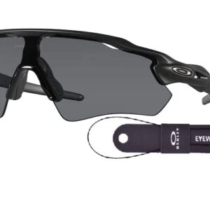 Oakley Radar Ev Path OO9208 920812 38MM Matte Black/Grey Square Sunglasses for Men + BUNDLE Accessory Leash + BUNDLE with Designer iWear Eyewear Kit