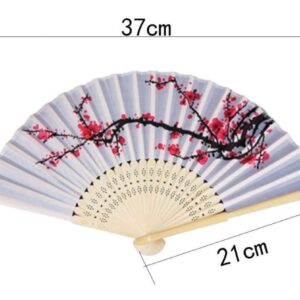 Folding Hand Fan Folding Fan Handheld Folded Fan Folding Chinese Style Hand Fan Portable Bamboo Plum Blossom Wedding Traditional Handmade Artware Foldable Fan Hand Held Fans