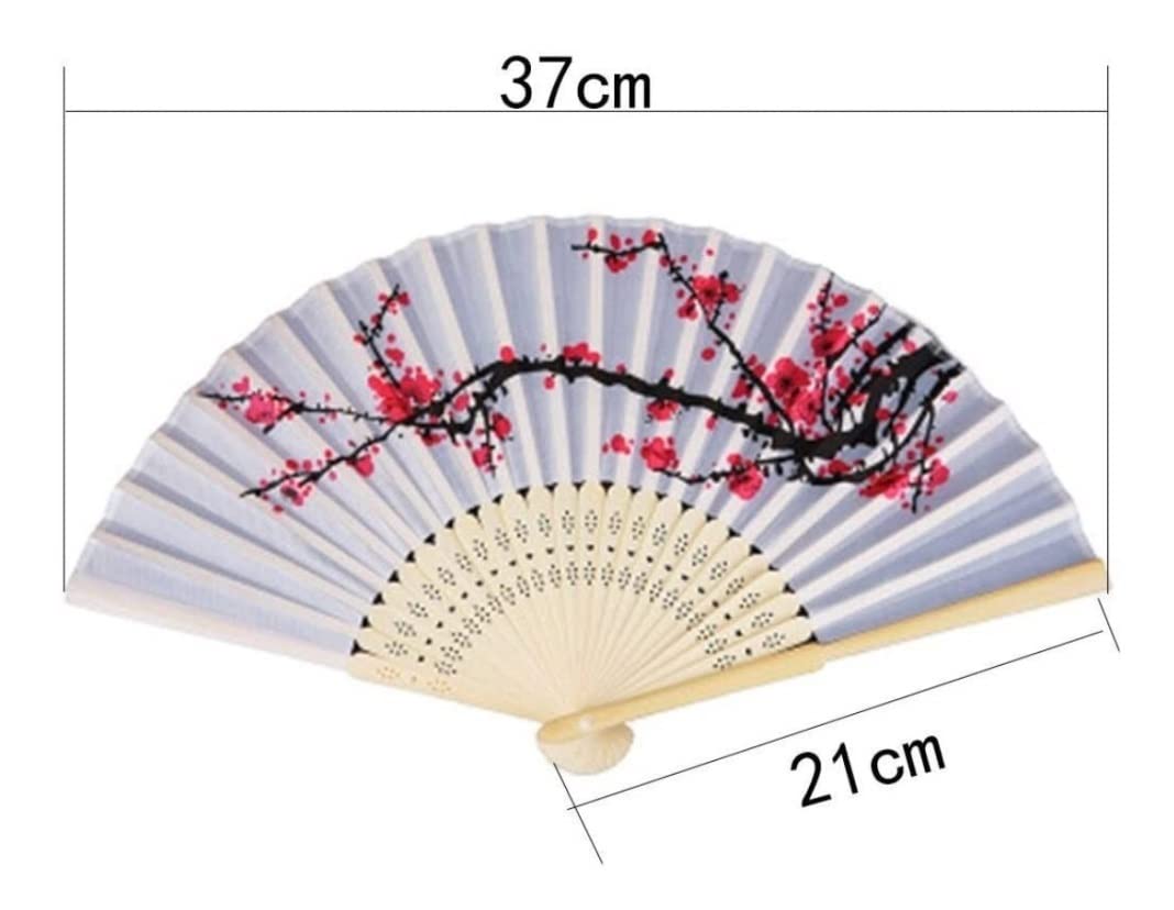 Folding Hand Fan Folding Fan Handheld Folded Fan Folding Chinese Style Hand Fan Portable Bamboo Plum Blossom Wedding Traditional Handmade Artware Foldable Fan Hand Held Fans