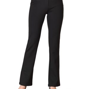 Balleay Art Women's Dress Pants Work Pull On Straight Leg Yoga Business Office Pants Long Casual Workout Slacks Black