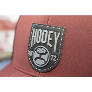 HOOEY Bronx Adjustable Snapback Mesh Trucker Back Hat (Maroon/Black)