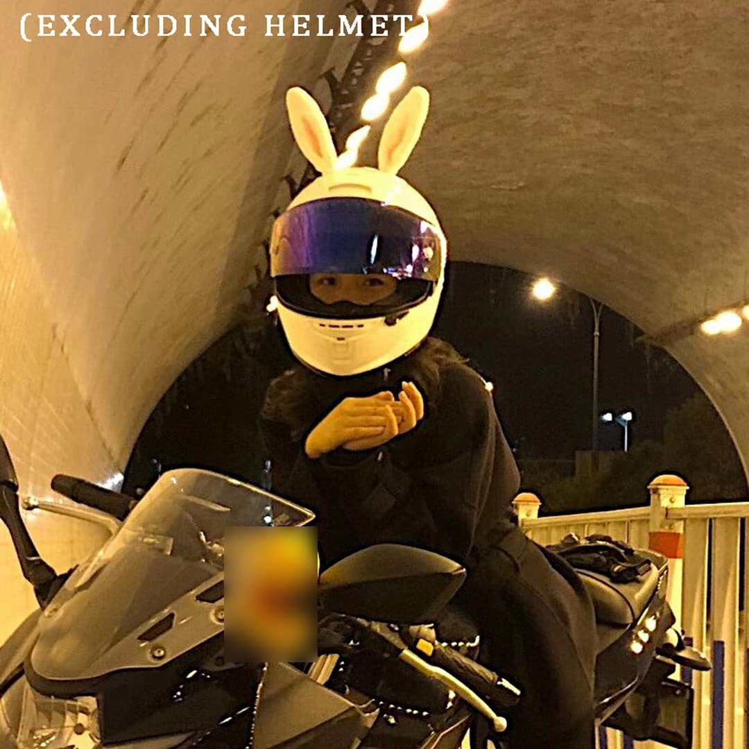 Plush Bunny Ears for Skiing Helmet Cute Pom Poms Tails Helmet Decoration Women Rabbit Ears Bicycle Helmet Decor for Kids