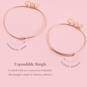 Alex and Ani Connections Expandable Bangle for Women, I Trust The Strength Of My Soul Charm, Set of 2, Rafaelian Gold Finish, 2 to 3.5 in