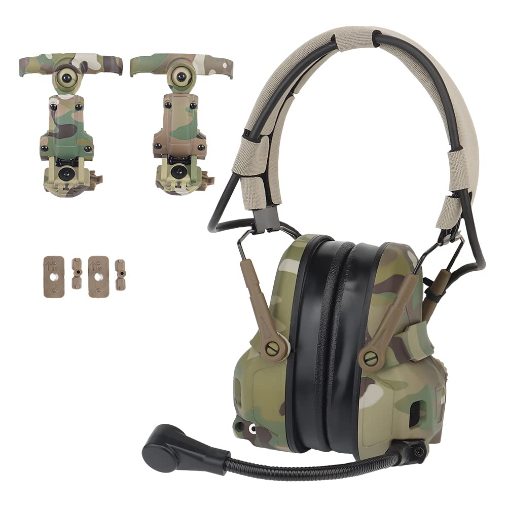 Tactical Headset Hunting Shooting Noise Reduction Headset for OPS Core ARC and Wendy M-LOK Helmet Head Mounted 2 in 1 GEN 6