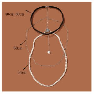 Bohemia Multi Layered Pearl Pendant Leg Chain Jewelry Summer Stretch Beaded Thigh Chain Bikini Coin Body Thigh Chain Jewelry for Women(Pearl-silver)