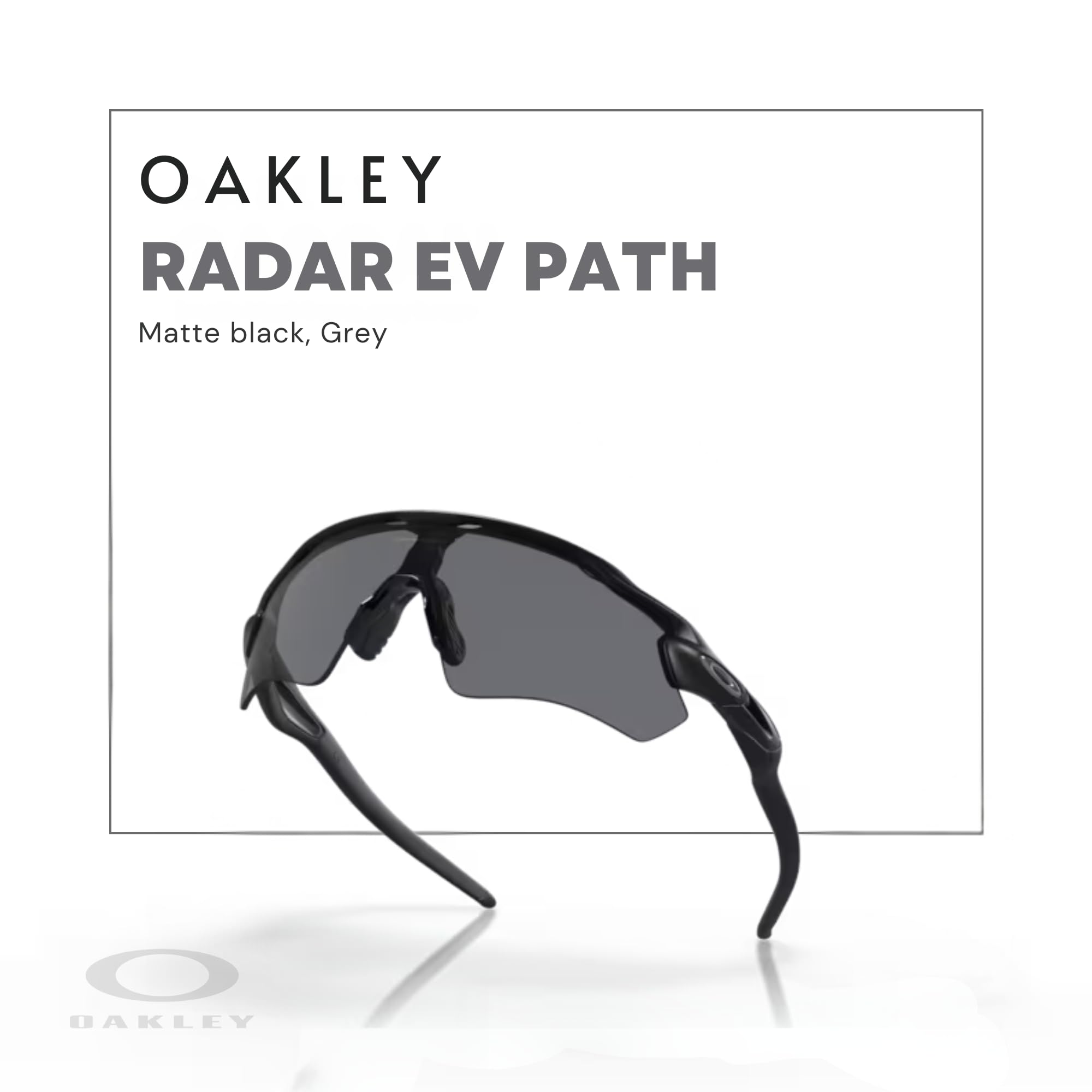 Oakley Radar Ev Path OO9208 920812 38MM Matte Black/Grey Square Sunglasses for Men + BUNDLE Accessory Leash + BUNDLE with Designer iWear Eyewear Kit