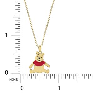 Disney Winnie the Pooh Necklace - Yellow Gold Flash Plated Sterling Silver Necklace - 18-inch Chain Necklace with Winnie the Pooh Pendant