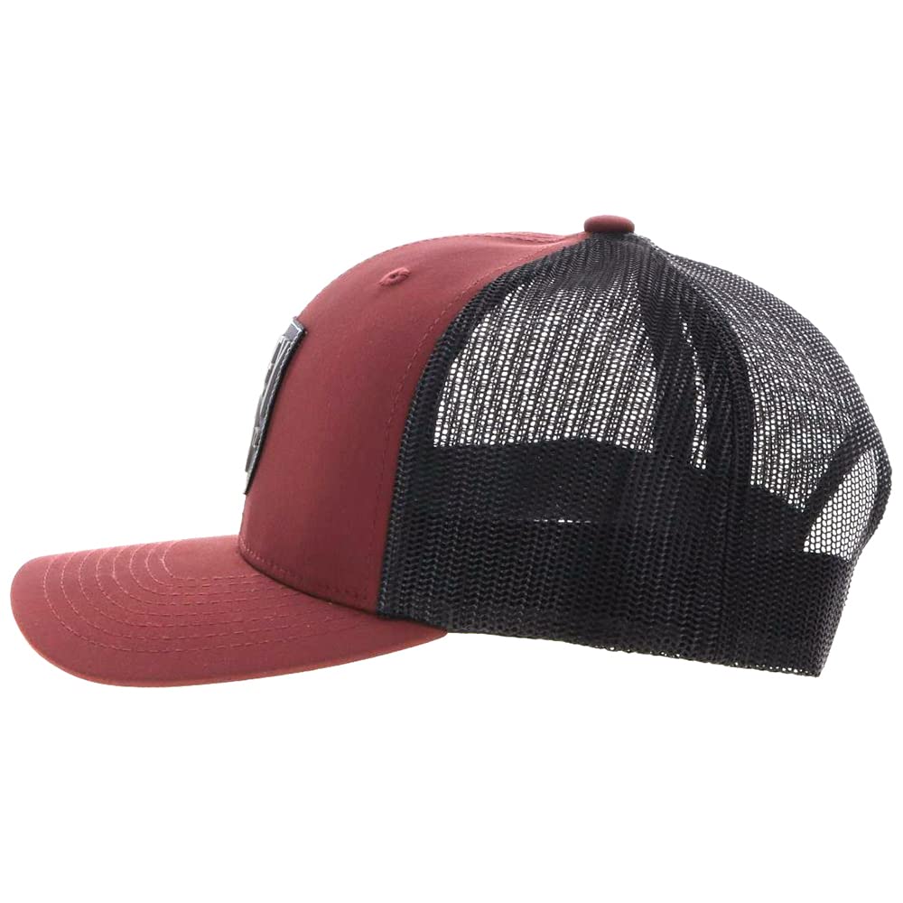 HOOEY Bronx Adjustable Snapback Mesh Trucker Back Hat (Maroon/Black)