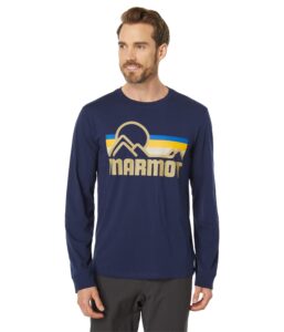 marmot men's coastal long sleeve t-shirt, arctic navy, medium