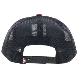 HOOEY Bronx Adjustable Snapback Mesh Trucker Back Hat (Maroon/Black)