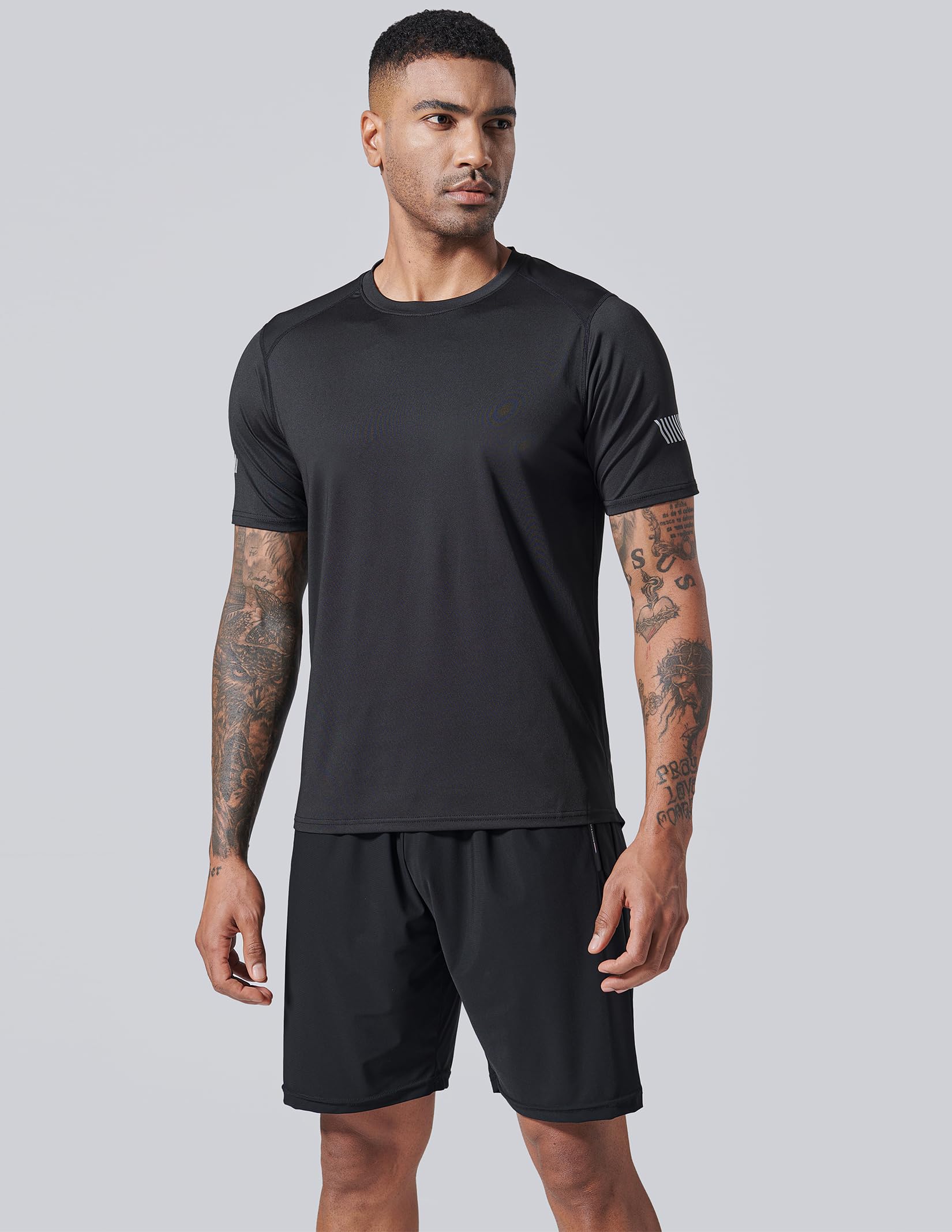 5 Pack Men’s Active Quick Dry Crew Neck T Shirts | Athletic Running Gym Workout Short Sleeve Tee Tops Bulk (Set 3, X-Large)