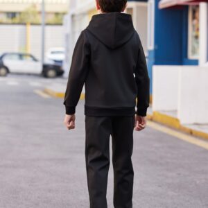 Arshiner Pullover Hoodie and Sweatpants Suit for Boys Girls 2 Piece Outfit Fashion Sweatshirt Set Black